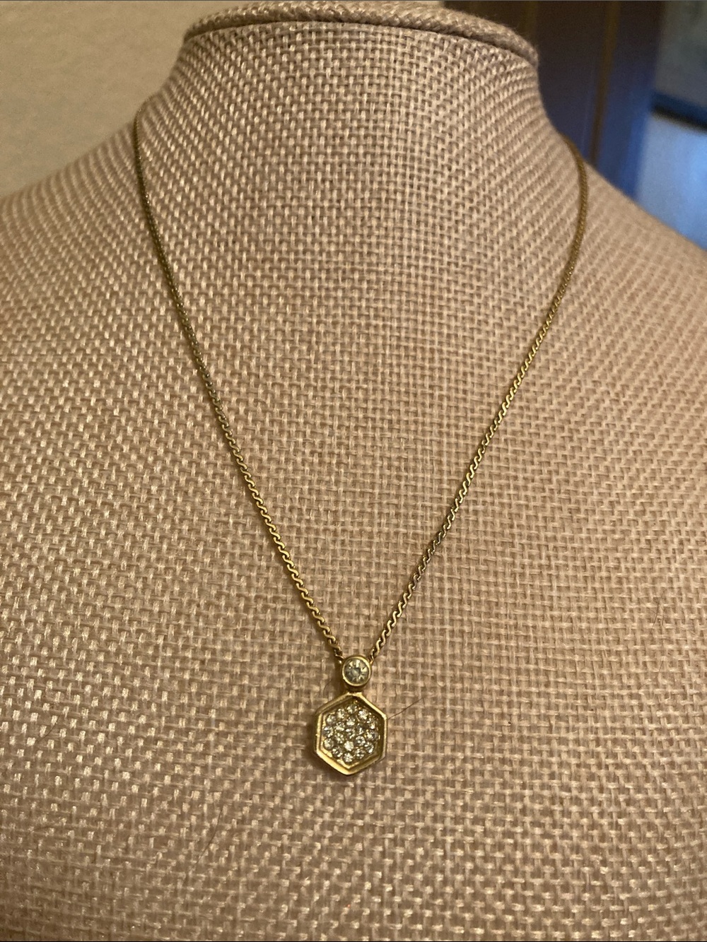 Christian Dior Hexagon Crystal/Rhinestone Necklace Vintage Germany